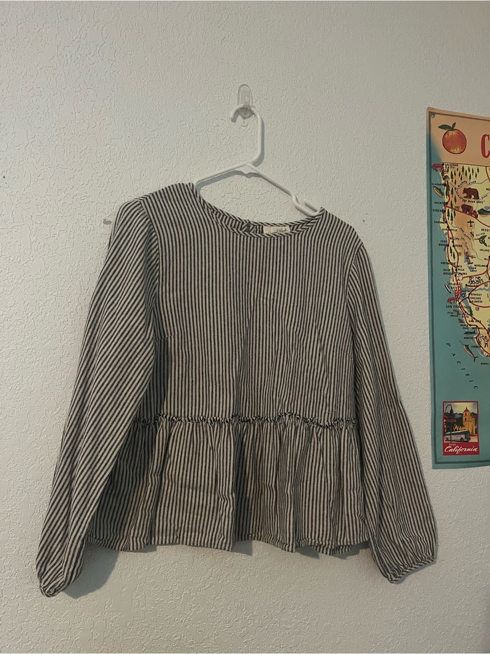 Universal Thread Black & White Striped Peplum Tunic